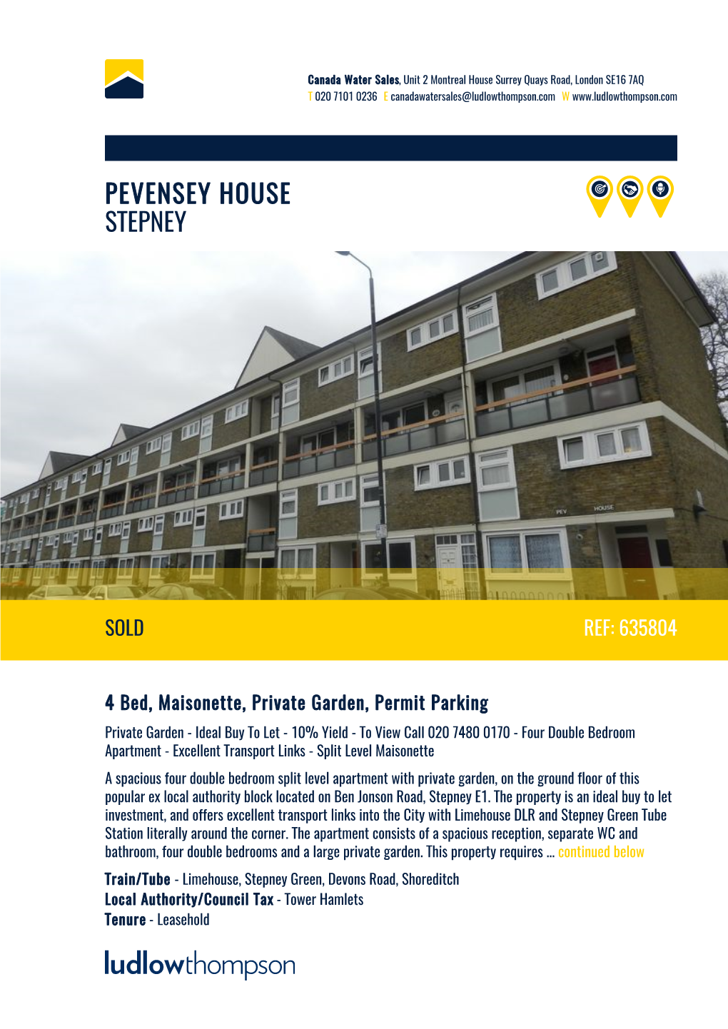 Pevensey House Stepney