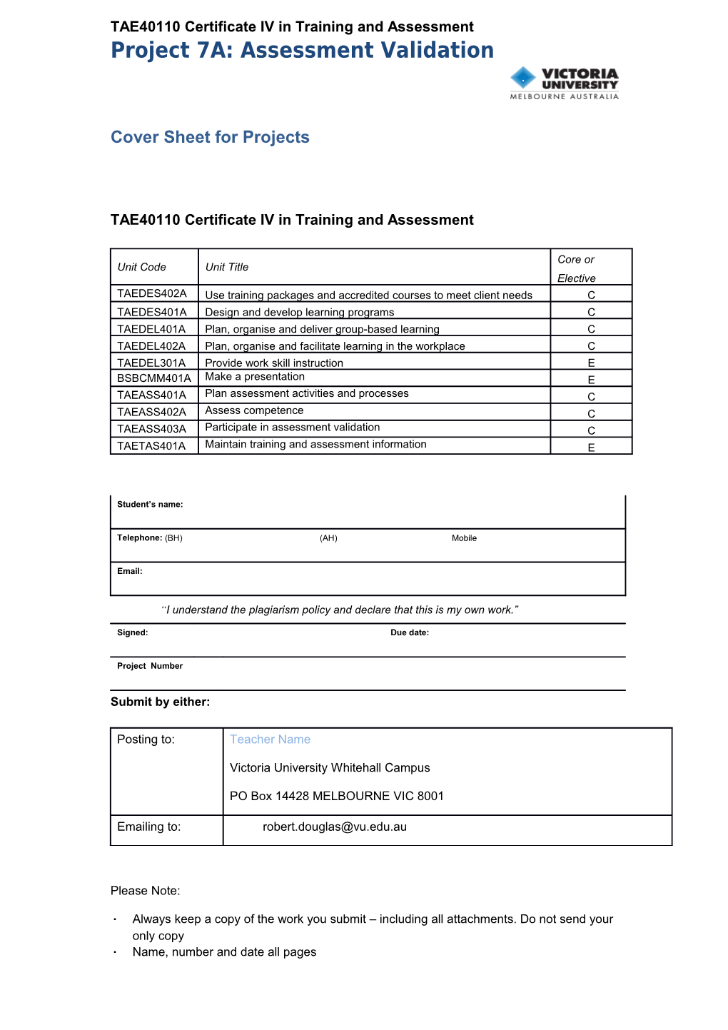 Assessment Validation Report