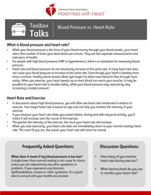 Blood Pressure Vs. Heart Rate (PDF)