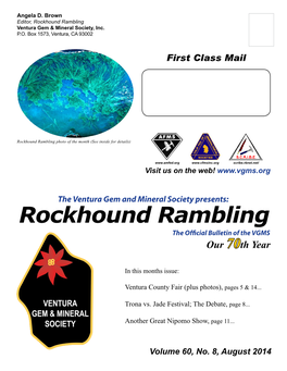 Rockhound Rambling Ventura Gem & Mineral Society, Inc