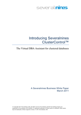 Introducing Severalnines Clustercontrol™