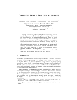 Intersection Types in Java: Back to the Future