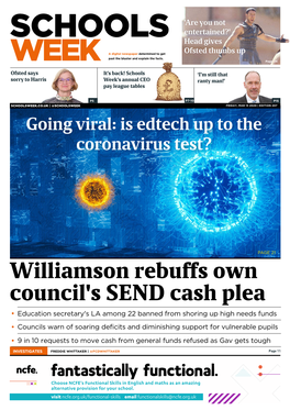 Williamson Rebuffs Own Council's SEND Cash Plea