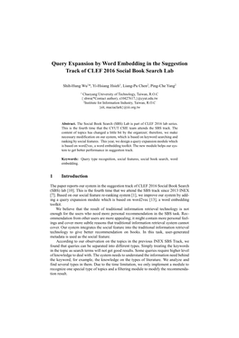 Query Expansion by Word Embedding in the Suggestion Track of CLEF 2016 Social Book Search Lab