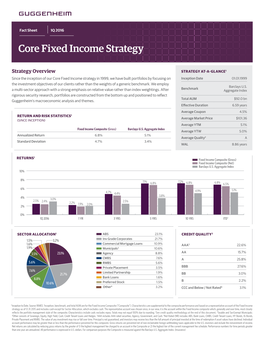 Core Fixed Income Strategy