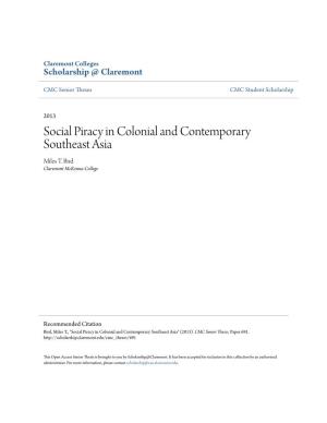 Social Piracy in Colonial and Contemporary Southeast Asia Miles T