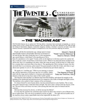 The Machine Age in the 1920S