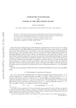 Curvature Functionals for Curves in the Equi-Affine Plane 3