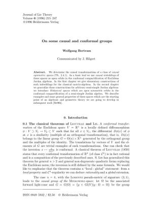 On Some Causal and Conformal Groups
