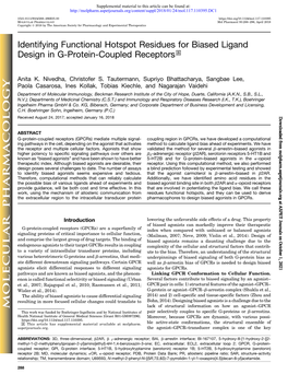 Identifying Functional Hotspot Residues for Biased Ligand Design in G-Protein-Coupled Receptors S