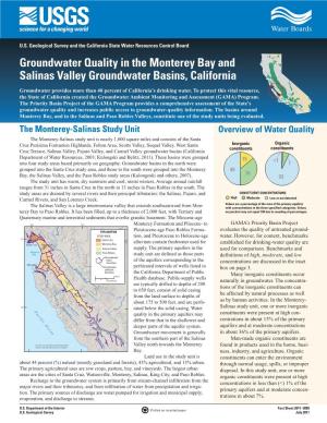 Groundwater Quality in the Monterey Bay and Salinas Valley Groundwater Basins, California