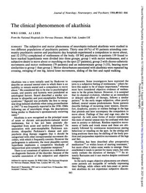 The Clinical Phenomenon of Akathisia