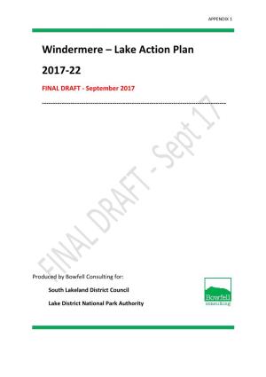 Windermere – Lake Action Plan 2017-22