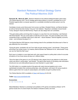 Stardock Releases Political Strategy Game the Political Machine 2020