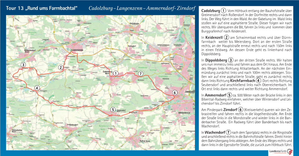 Tour 13 „Rund Ums Farrnbachtal“ Cadolzburg–Langenzenn