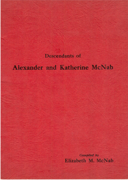 Descendents of Alexander and Katherine Mcnab