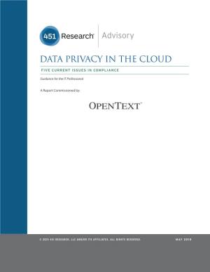 Data Privacy in the Cloud