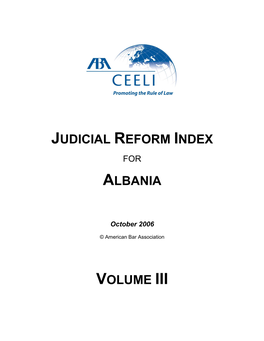 Judicial Reform Index Albania Volume