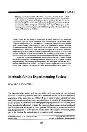 Methods for the Experimenting Society