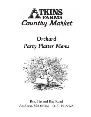 Orchard Party Platter Menu