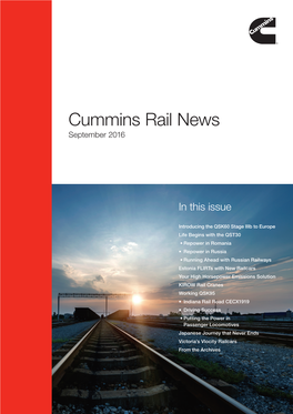 Cummins Rail News September 2016