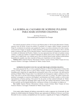 La Subida Al Calvario De Scipione Pulzone Para Marcantonio Colonna