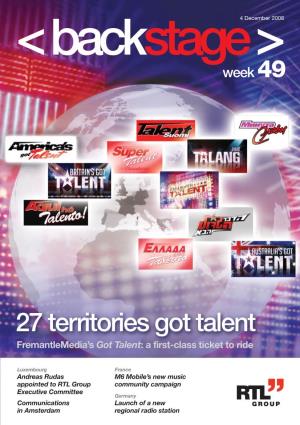 27 Territories Got Talent Fremantlemedia’S Got Talent: a First-Class Ticket to Ride