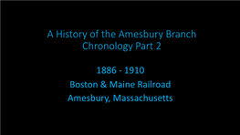 Eastern Railroad Corporation the Salisbury Branch 1846