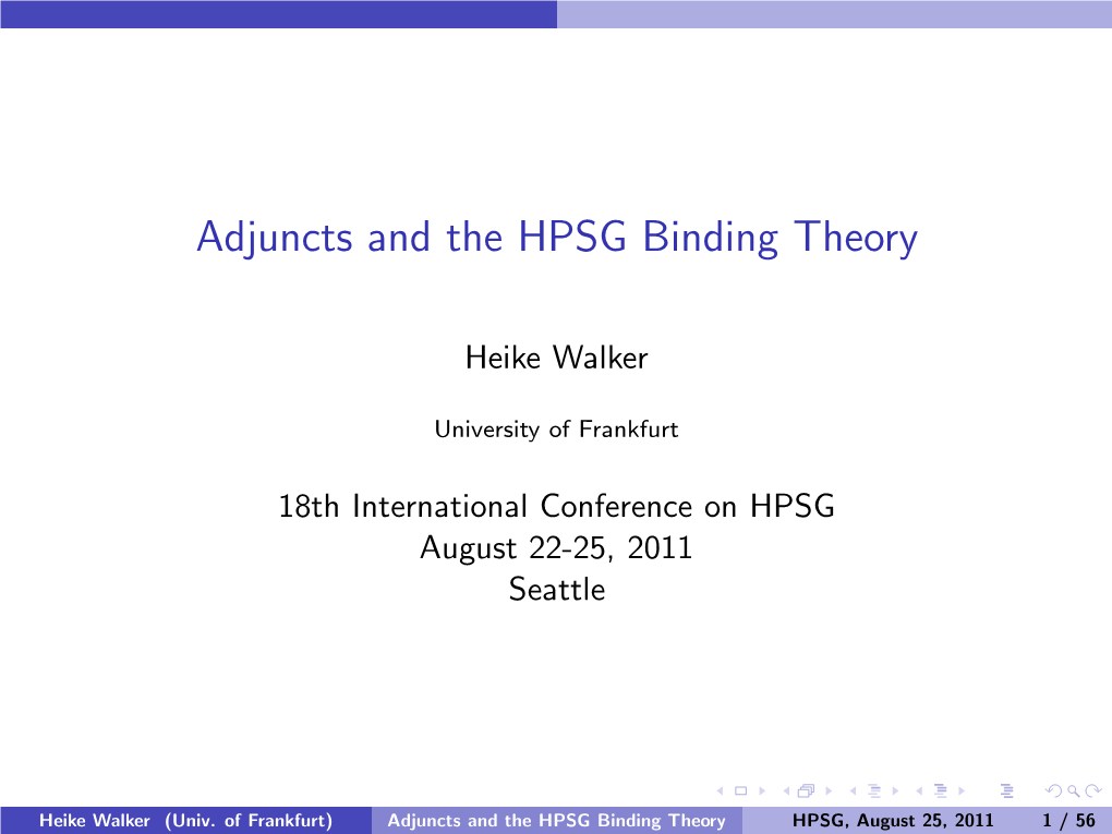 Adjuncts and the HPSG Binding Theory