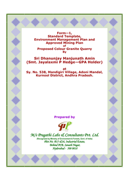M/S Pragathi Labs & Consultants Pvt. Ltd