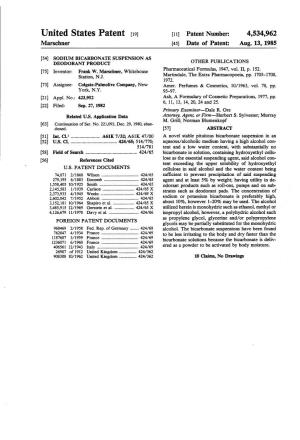 United States Patent (19) 11 Patent Number: 4,534,962 Marschner (45) Date of Patent: Aug