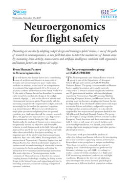 Neuroergonomics for Flight Safety