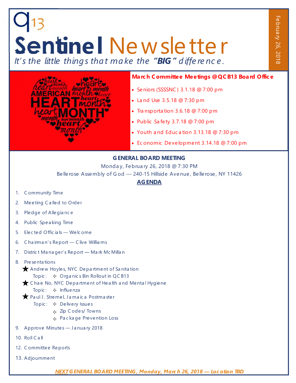 February 2018 Newsletter