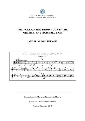 The Role of the Third Horn in the Orchestra's Horn Section