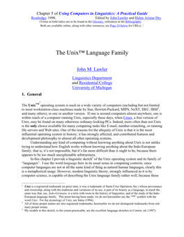 The Unix™ Language Family