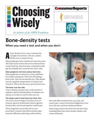 Bone-Density Tests When You Need a Test and When You Don’T