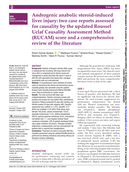 Androgenic Anabolic Steroid-Induced Liver Injury