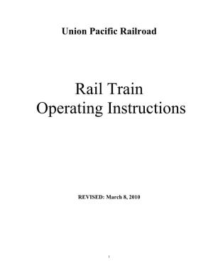 Rail Train Operating Instructions