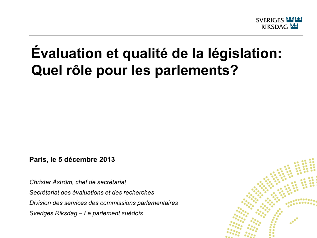 The Role of Parliaments in Regulatory Policy