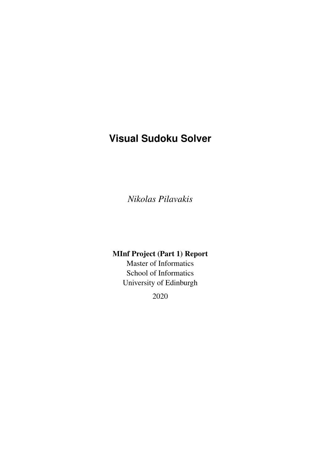 Visual Sudoku Solver