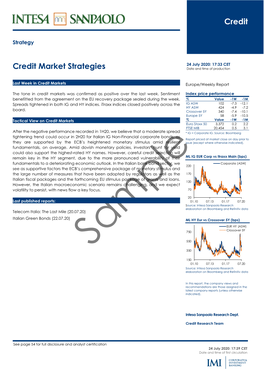 Credit Market Strategies Date and Time of Production