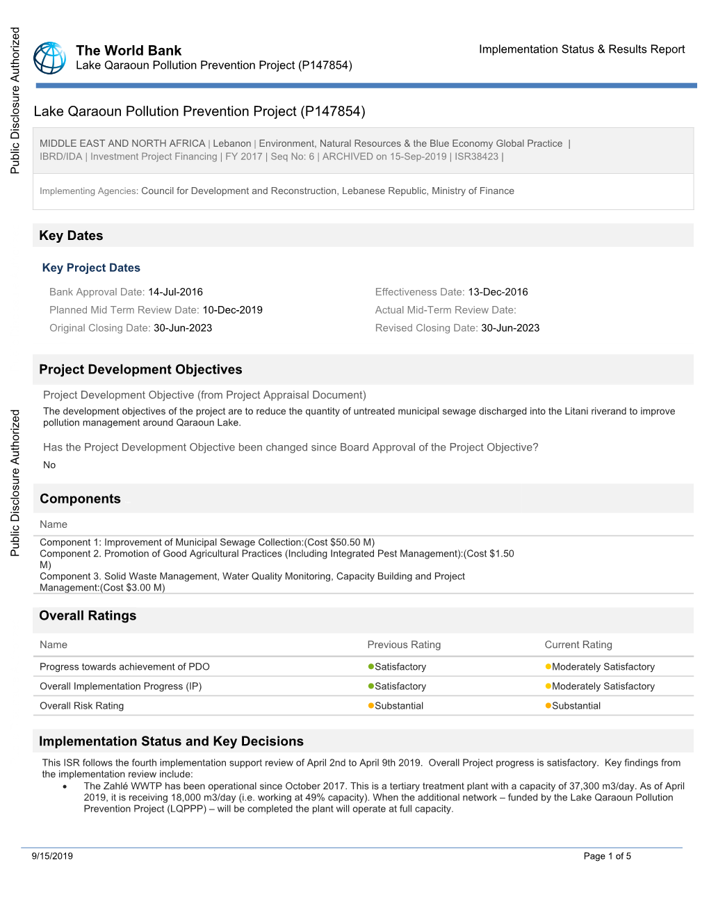 World Bank Document