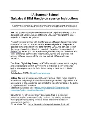 IIA Summer School Galaxies & IGM Hands-On Session Instructions