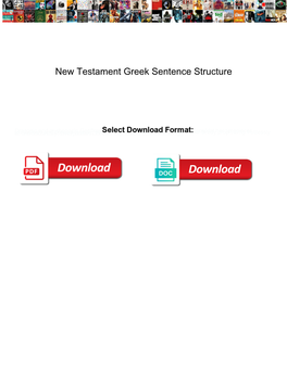 New Testament Greek Sentence Structure