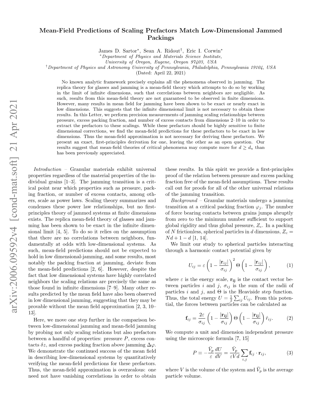 Arxiv:2006.09592V4 [Cond-Mat.Soft] 21 Apr 2021 13]