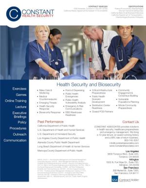 Health Security and Biosecurity