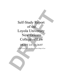 Self-Study Report of the Loyola University New Orleans College of Law