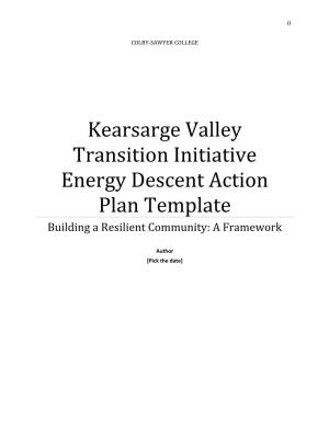 Kearsarge Valley Transition Initiative Energy Descent Action Plan Template Building a Resilient Community: a Framework