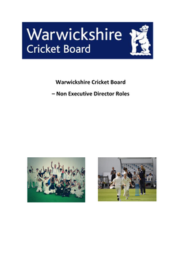 Warwickshire Cricket Board – Non Executive Director Roles