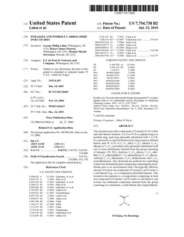 United States Patent (10) Patent No.: US 7,754,738 B2 Lahm Et Al